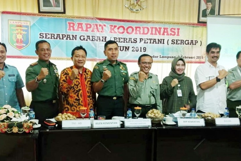 Rapat koordinasi serapan gabah/beras petani (Sergap) tahun 2019 di Bandar Lampung.