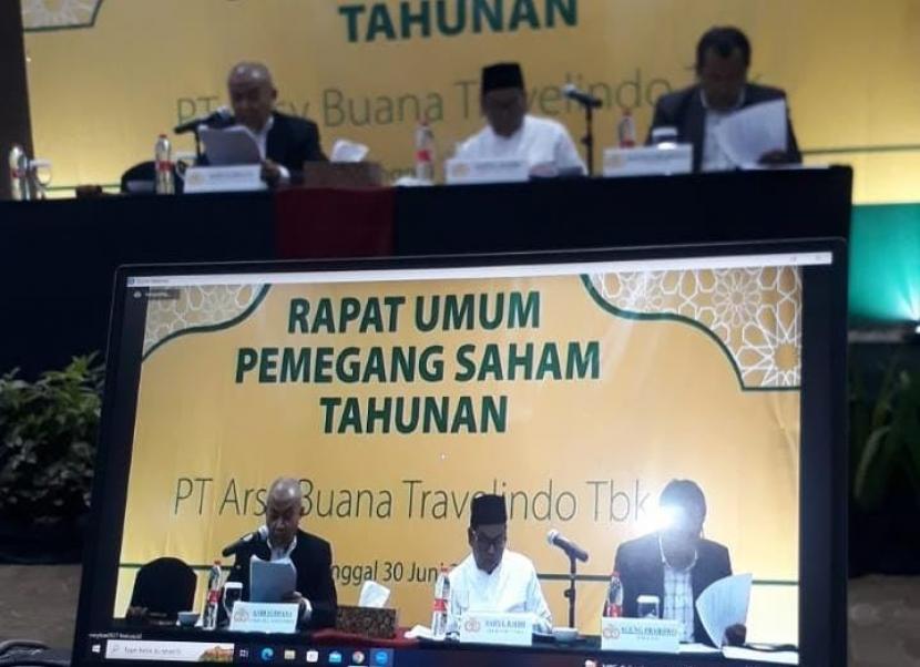 Rapat umum pemegang saham tahunan (RUPST) 2023 di Jakarta, Jumat (30/6/2023) PT Arsy Buana Travelindo Tbk (ABT/HAJJ). 