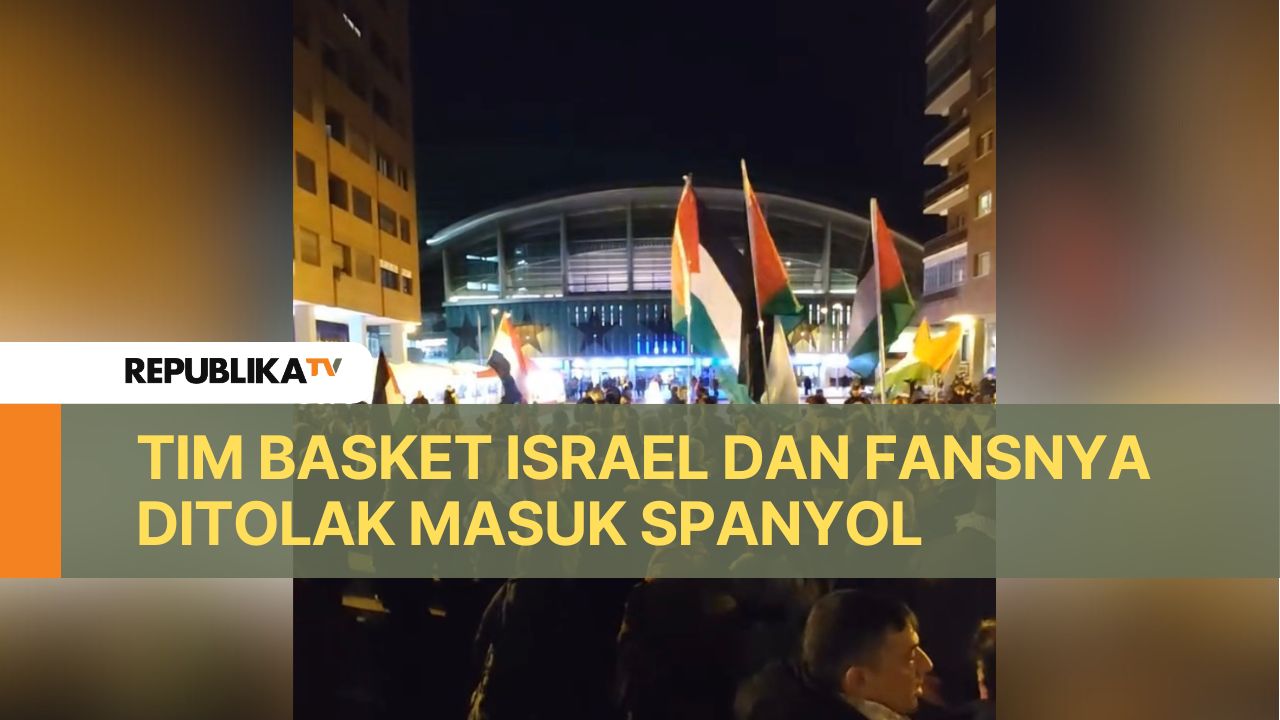 Ratusan orang berdemonstrasi menolak kedatangan tim basket asal Israel Maccabi Tel Aviv. 