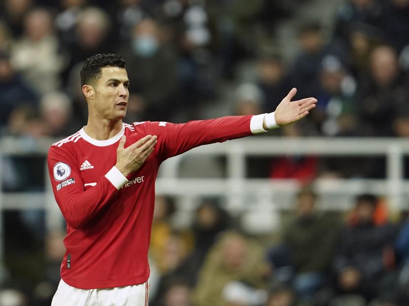 Penyerang Manchester United (MU) Cristiano Ronaldo.