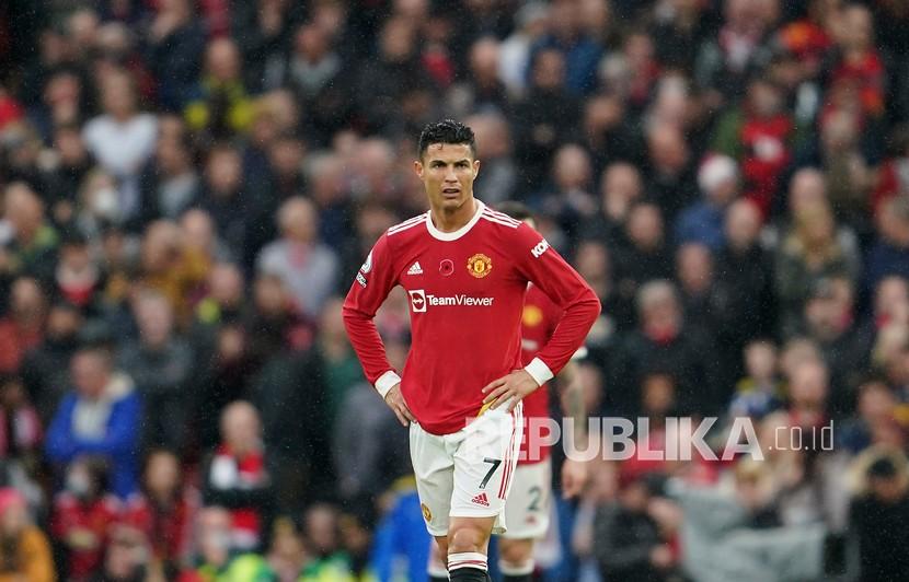 Striker Manchester United, Cristiano Ronaldo mencetak dua gol, saat timnya mengalahkan Arsenal di Old Trafford dengan skor 3-2. Foto Ronaldo (ilustrasi)