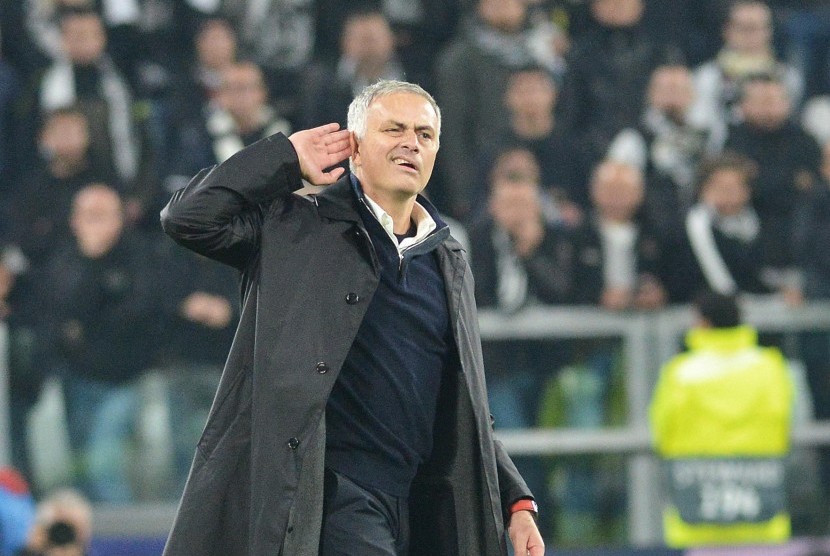 Reaksi Jose Mourinho seusai kemenangan Manchester United di kandang Juventus.