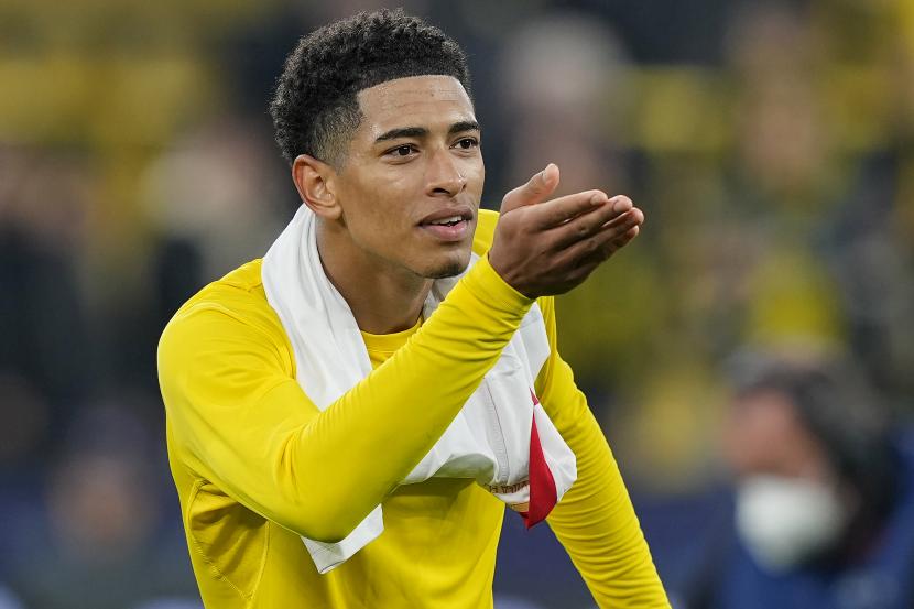 Reaksi Jude Bellingham dari Dortmund usai pertandingan Grup G Liga Champions antara Borussia Dortmund dan FC Sevilla berakhir di Dortmund, Jerman, Selasa, 11 Oktober 2022. Pertandingan berakhir 1-1. 
