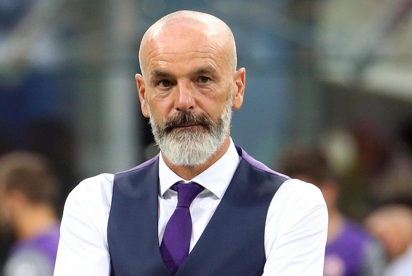 Reaksi pelatih Fiorentina, Stefano Pioli pada laga Serie A lawan Inter Milan, di Giuseppe Meazza, Senin (21/8) dini hari WIB.