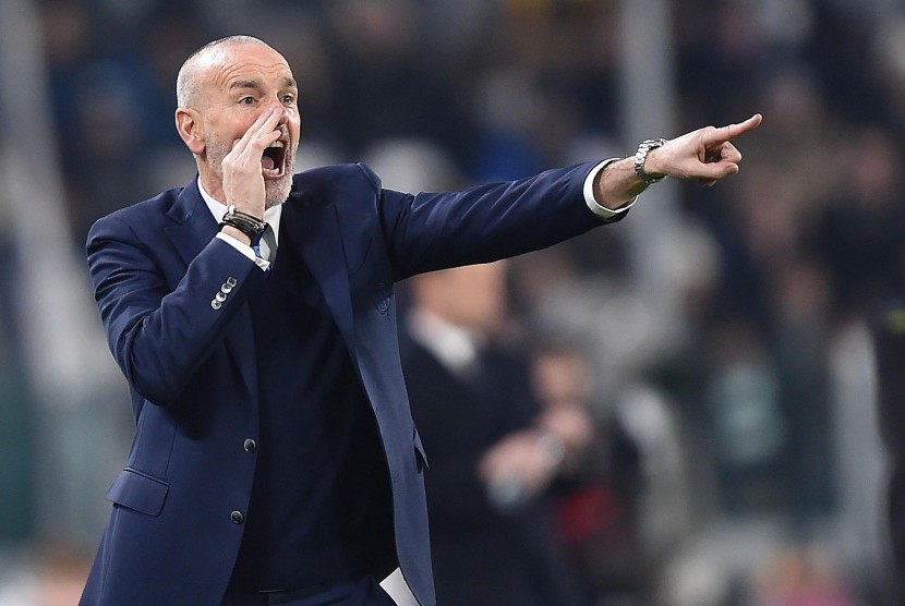 Reaksi pelatih Inter Milan, Stefano Pioli pada laga Serie A lawan Juventus di J-Stadium, Senin (6/2) dini hari WIB. Inter kalah 0-1.