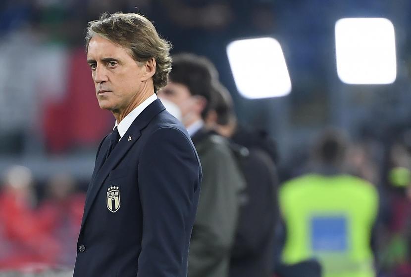 Pelatih timnas Italia, Roberto Mancini. 