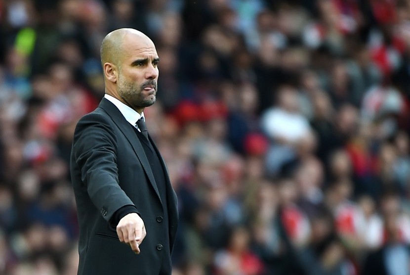 Pelatih Manchester City Pep Guardiola.