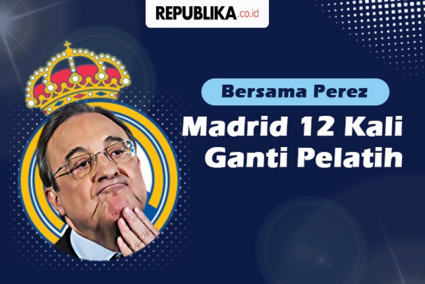 Real Madrid 12 kali ganti pelatih pada era Florentino Perez.