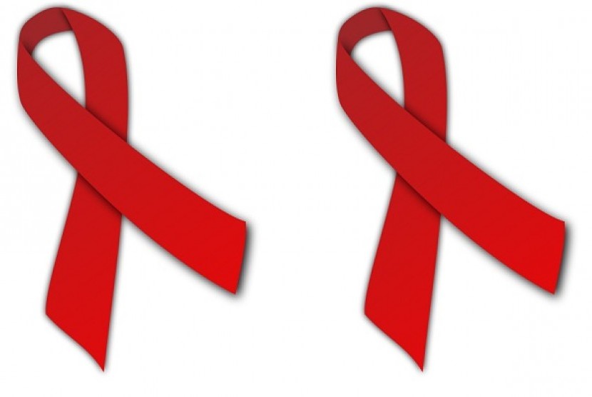 Red ribbon, the symbol for the fight against HIV/AIDS.  At least 38 people died of HIV/AIDS (acquired immunodeficiency syndrome) in Batam in the first half of the year. (illustration)  
