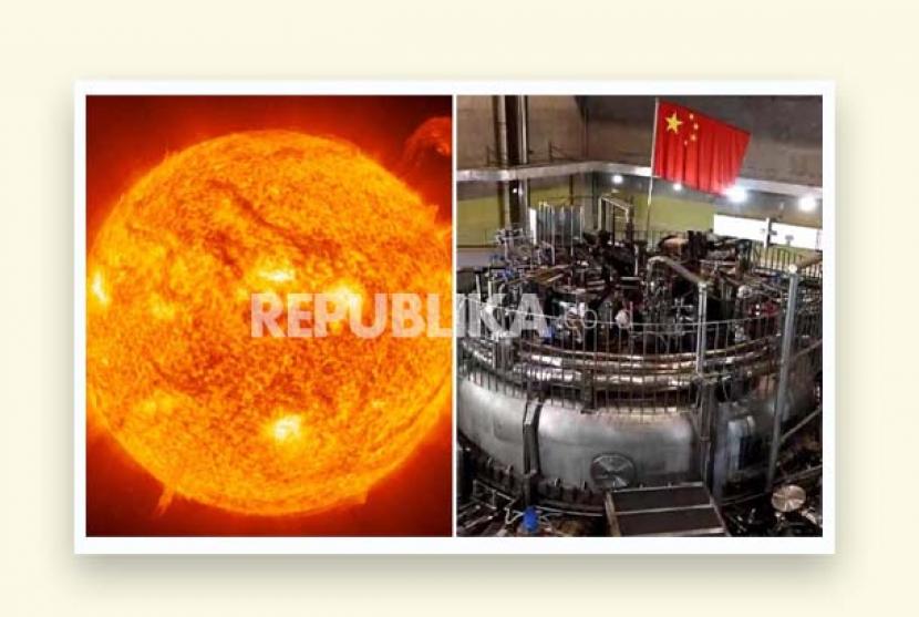 Matahari artificial diharapkan menghasilkan energi tak terbatas. Ilustrasi rekor suhu matahari artificial made in China.