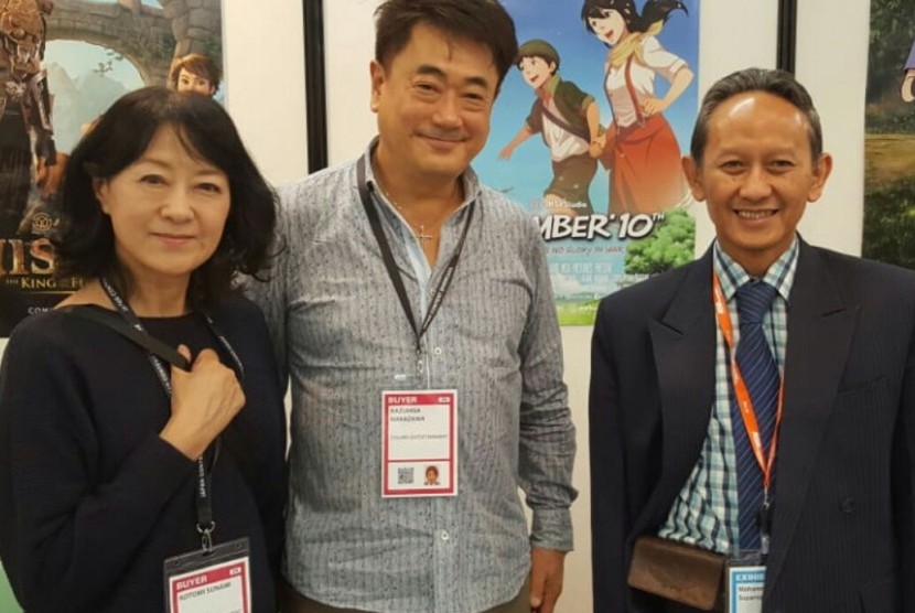 Rektor Universitas Amikom Yogyakarta, Prof Suyanto, saat bertemu distributor-distributor film ternama dunia di Japan Content Showcase (JCS) 2019.
