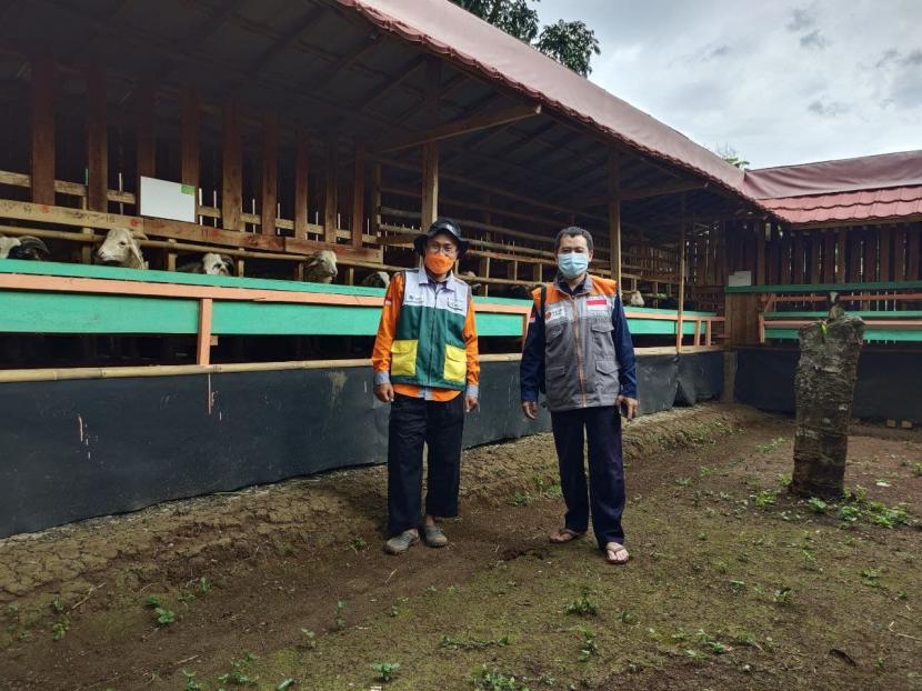 Relawan Desa Berdaya Babajurang Apip Haerudin berkunjung dan silaturahim ke Peternakan Markaz Domba Desa Berdaya Pamoyanan Bogor tempat Elan Jaelani.