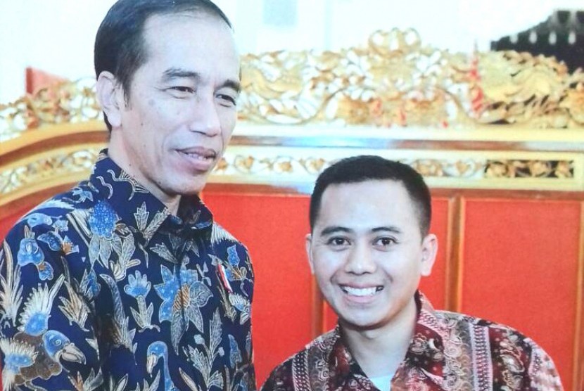 Relawan Inspirasi Rumah Zakat asal Kota Bogor Elan Jaelan saat memenuhi undangan Presiden Joko Widodo di Jakarta, Selasa (2/5).