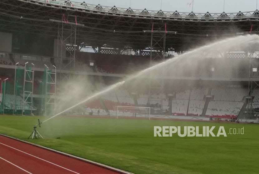 Renovasi Stadion Utama Gelora Bung Karno Senayan Jakarta, Selasa (31/10).