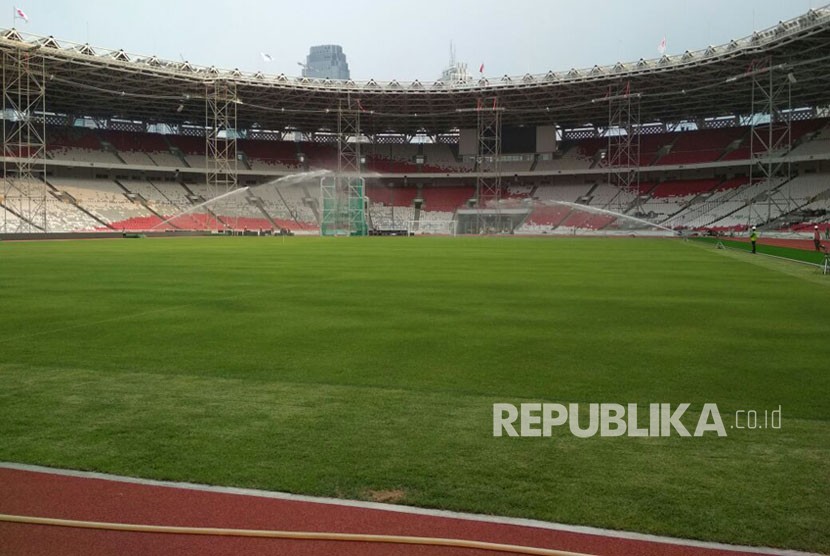 Renovasi Stadion Utama Gelora Bung Karno Senayan Jakarta, Selasa (31/10).