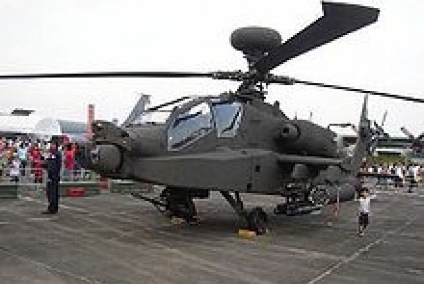 Republic of Singapore AH 64 D is on static display. Indonesia is reported ordering AH 64E or formerly AH 64D Block III from the US. (File photo)