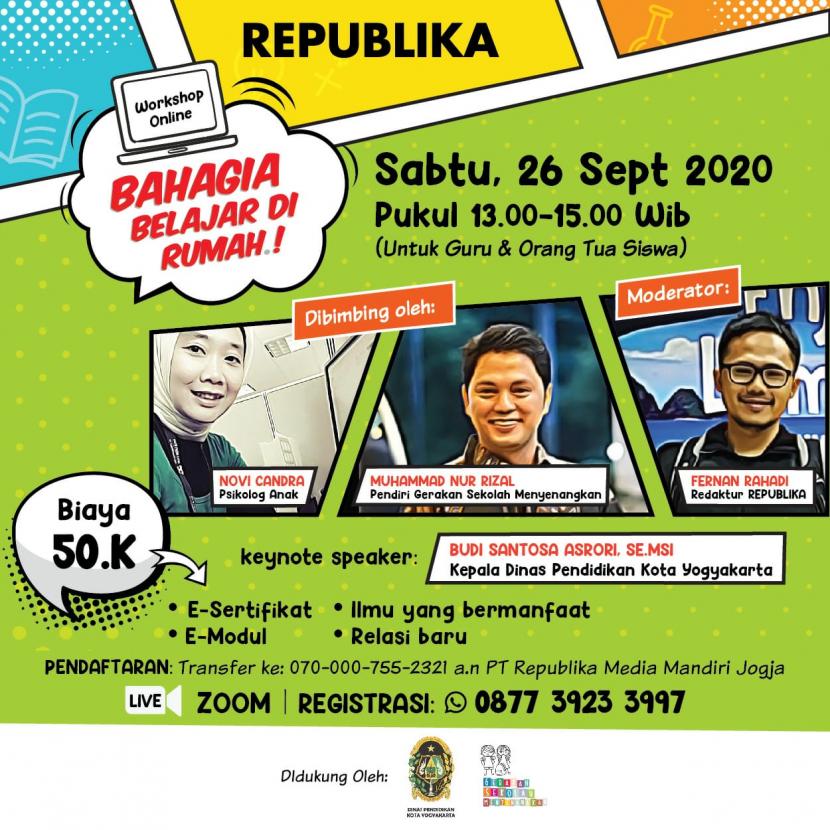 Republika menggelar workshop online pada 26 September 2020 dengan mengangkat tema 