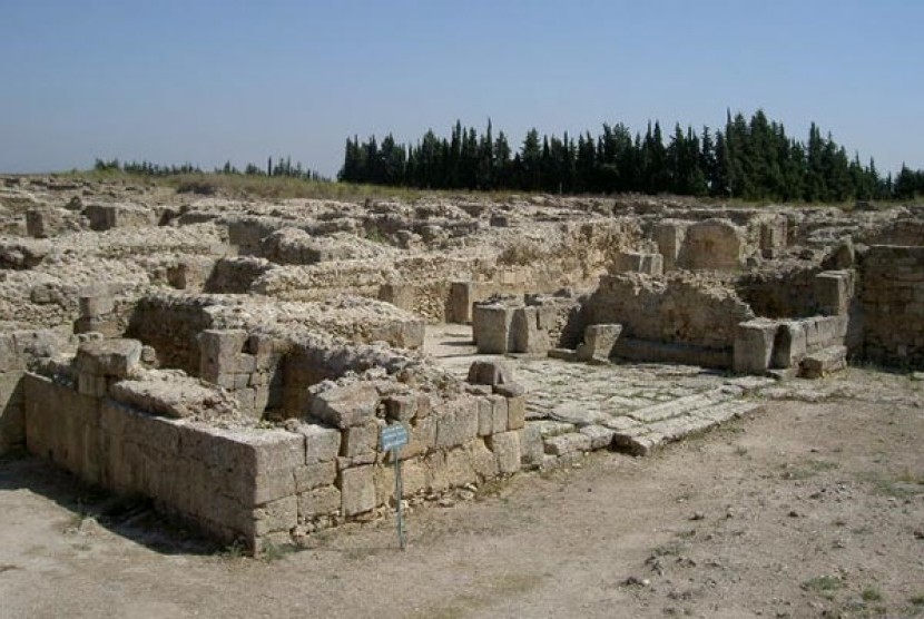 Reruntuhan bangunan Kota Ugarit Suriah