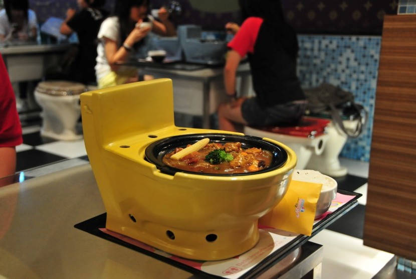 Restoran dengan konsep toilet di Taiwan.