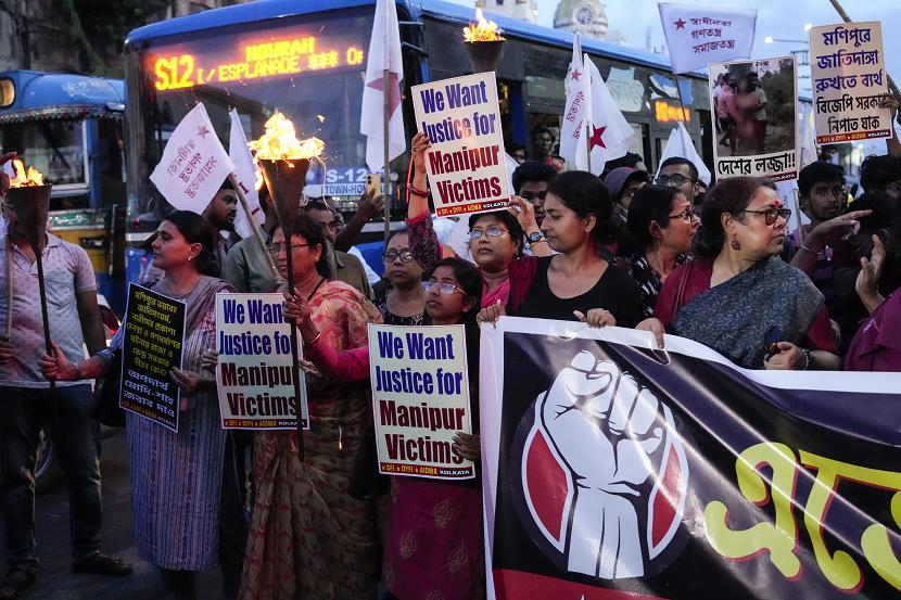 Ribuan suku, kebanyakan perempuan, telah melakukan protes besar-besaran di Manipur India pada Sabtu (22/7/2023).