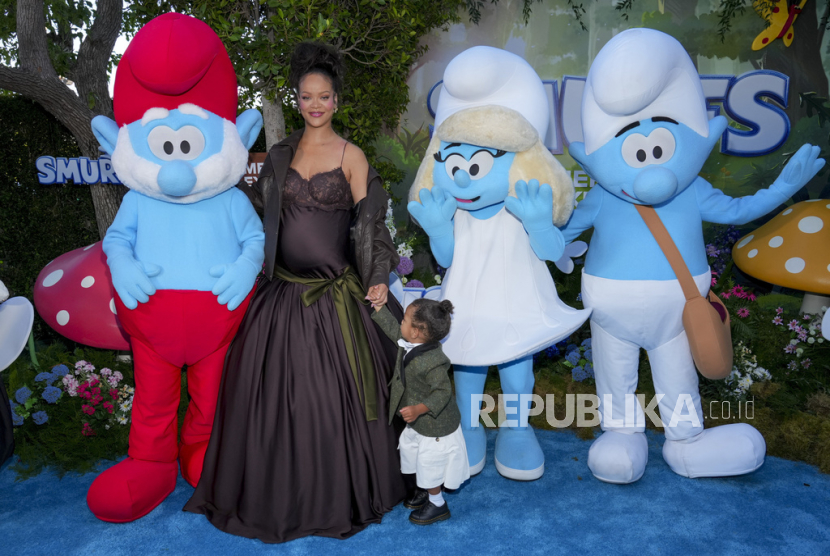 Rihanna di premier film Smurfs, Ahad 13 Juli 2025 di Paramount Studios Los Angeles. 