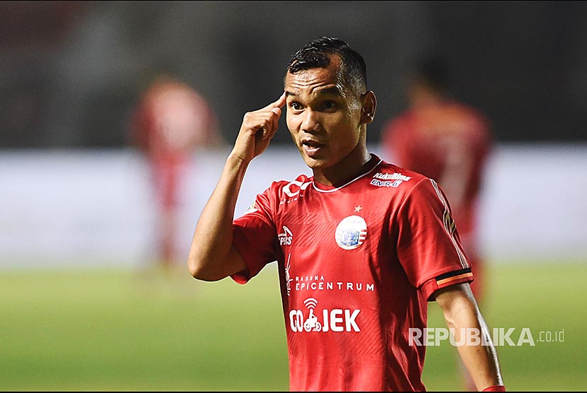 Pemain sayap Persija Jakarta, Riko Simanjuntak.