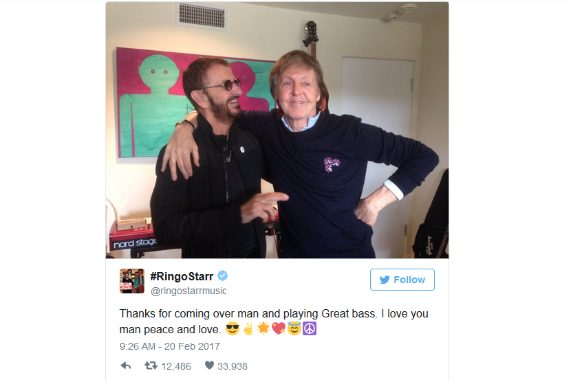 Ringo Starr (kiri) dan Paul McCartney