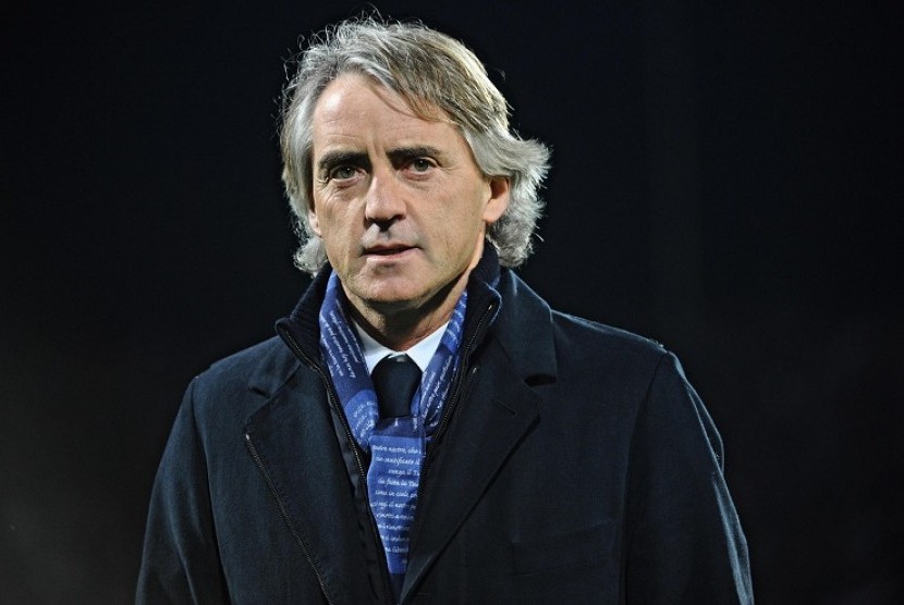 :Pelatih timnas Italia Roberto Mancini.