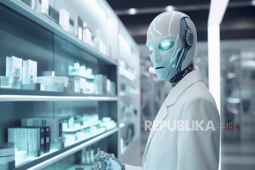 Robot AI bekerja di bidang layanan kesehatan (ilustrasi). Seberapa canggih AI dinilai tidak bisa menggantikan peran dokter untuk mendiagnosis penyakit. 