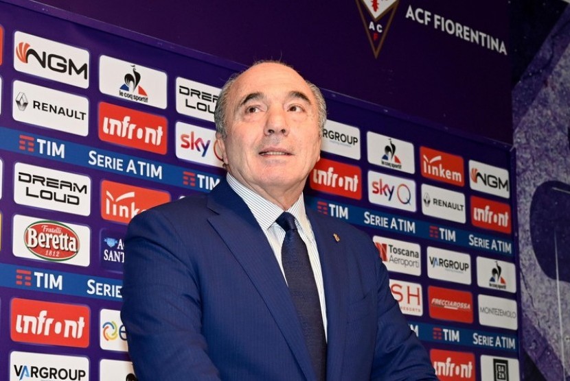 Rocco Commisso, pemilik Fiorentina yang jadi sasaran nyanyian rasis pendukung Atalanta.
