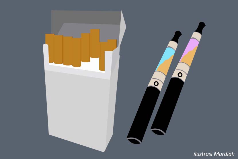 Rokok elektrik atau vape dan rokok konvensional (ilustrasi).