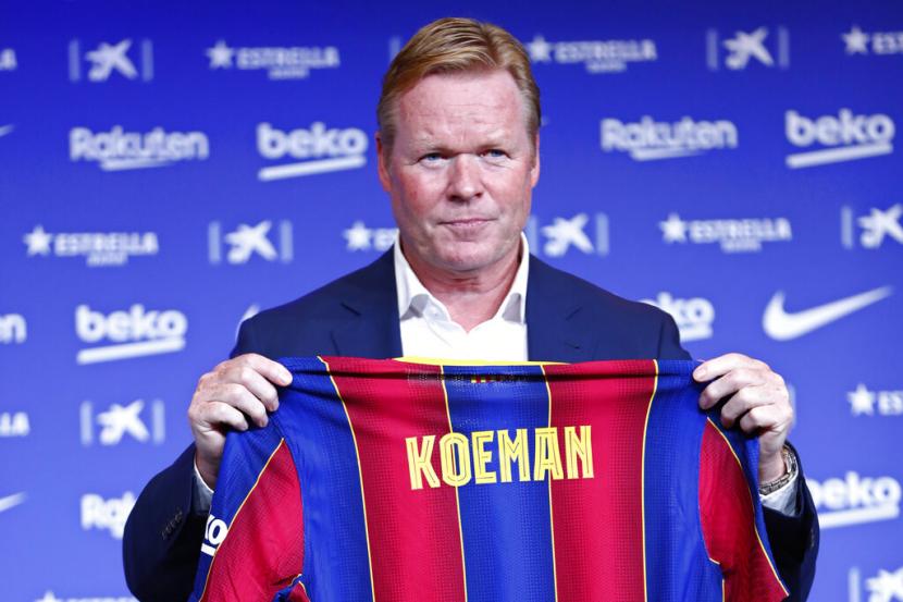 Pelatih Barcelona Ronald Koeman. 