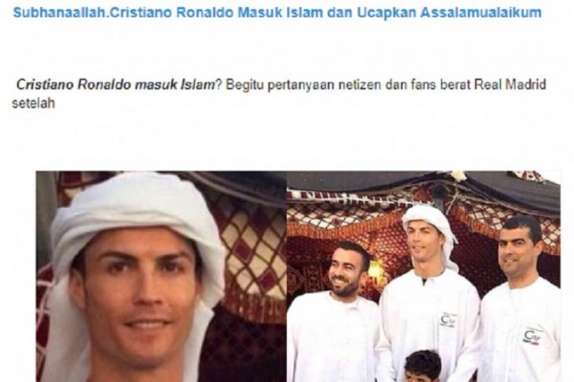Ronaldo mengenakan sorban dan diisukan masuk Islam