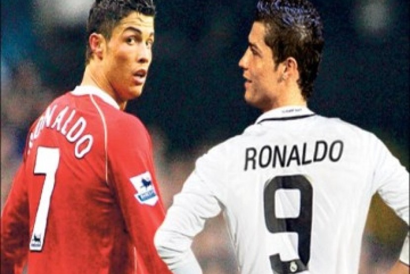 Ronaldo saat menjadi CR7 di MU dan CR9 di Madrid.