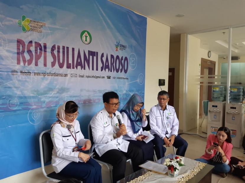 RSPI Sulianti Saroso menggelar konferensi pers terkait perkembangan penanganan pasien virus Corona. Kamis (5/3).