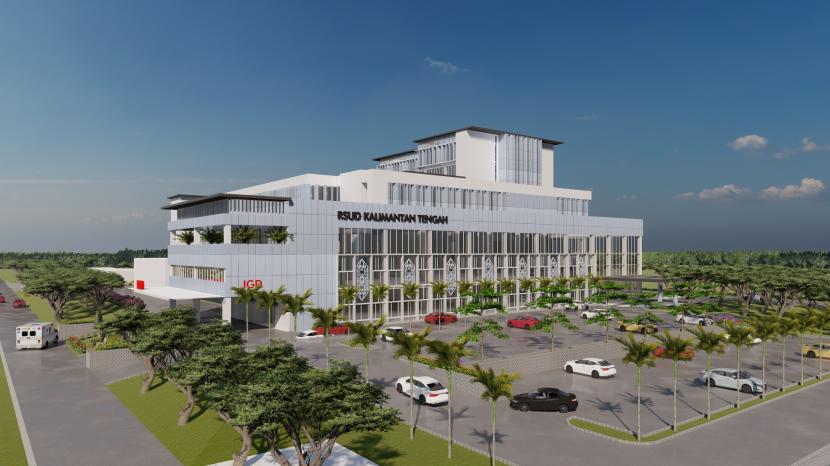 Gambar maket rencana pembangunan Rumah Sakit Rujukan Pemprov Kalteng di wilayah barat.