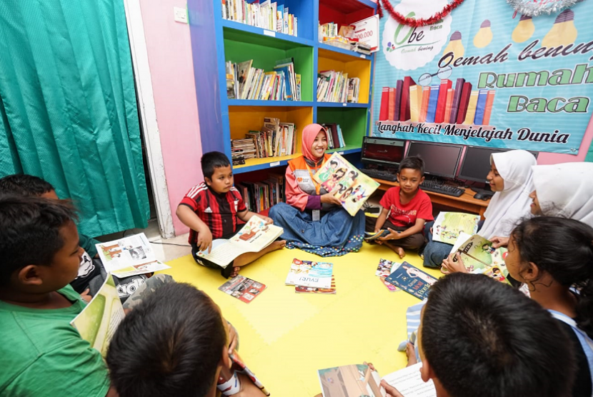 Rumah baca Oemah Bening yang didirikan Rumah Zakat di Banjarnegara.