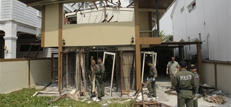  Rumah yang disewa Saeid Moradi di Bangkok yang meledak, Rabu (15/2).