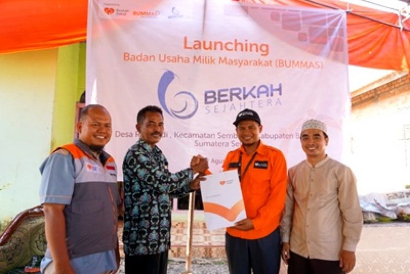 Rumah Zakat melaunching badan usaha milik masyarakat (Bummas) Berkah Sejahtera di Desa Berdaya Rejodadi, Sembawa, Kab. Banyuasin, Prov. Sumatra Selatan.