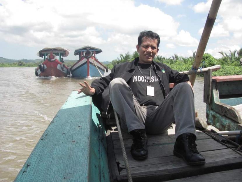 Jurnalis Republika Rusdy Nurdiansyah saat menjelajah Nusakambangan.