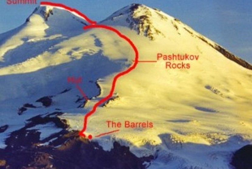 rute pendakian gunung elbrus