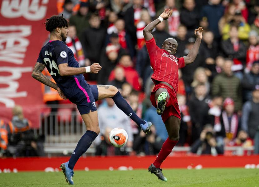 Sadio Mane saat beraksi di lapangan ketika Liverpool menang atas Bournemouth 2-1.