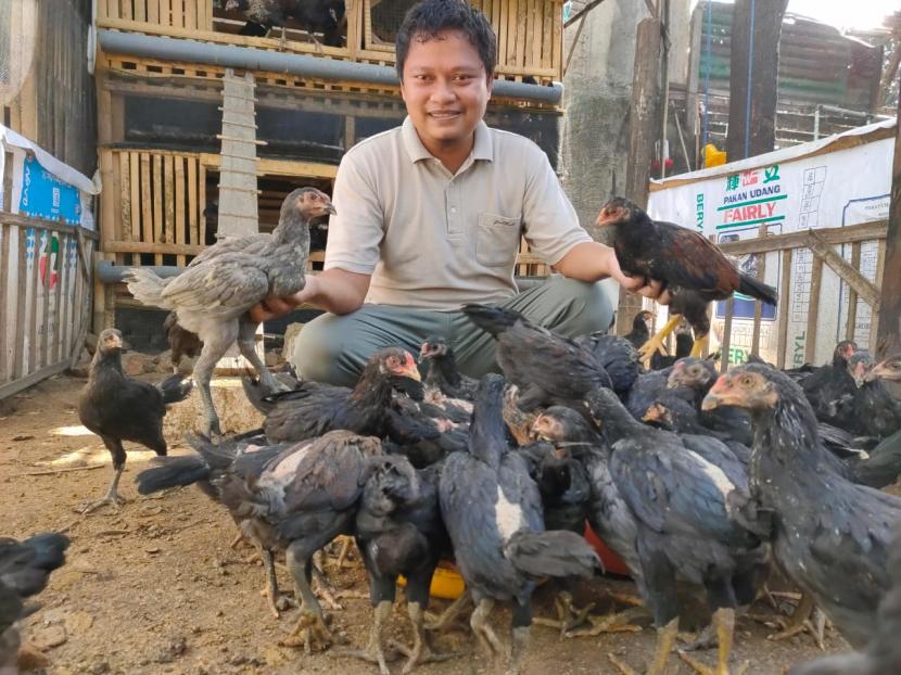 Saefuddin Muslimin, pemilik Permata Farm yang bergerak di bidang peternakan ayam kampung dan petelur di Kota Makassar dan Kabupaten Soppeng.