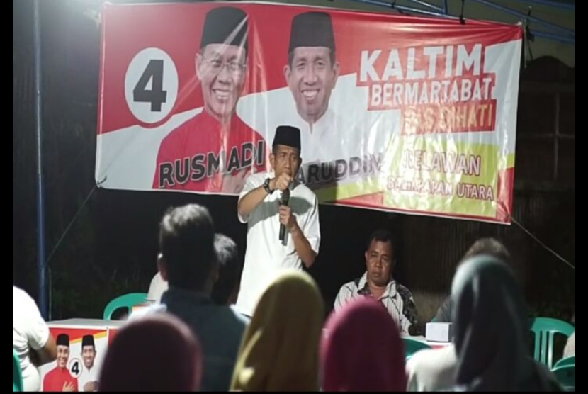 Safaruddin saat bersilaturahim dengan warga masyarakat di Bangun Reksa Asri, Balikpapan, Kaltim, Selasa (21/3).