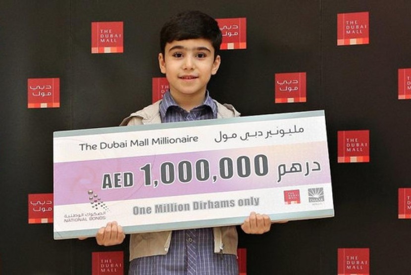 Saif, bocah 7 tahun yang memenangkan undian 1 juta dirham.