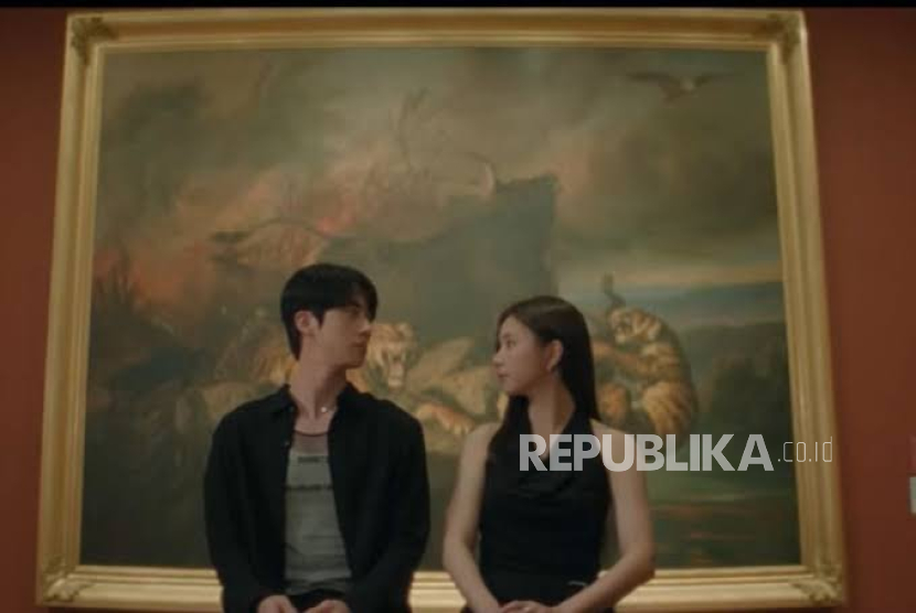 Salah satu adegan di video klip Jin BTS berjudul Dont Say You Love Me. Dari adegan ini, terlihat lukisan karya Raden Saleh berjudul Kebakaran Hutan terpampang.