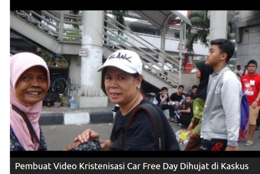 Salah satu adegan video berjudul Spesial: Kristenisasi Terselubung di Car Free Day.