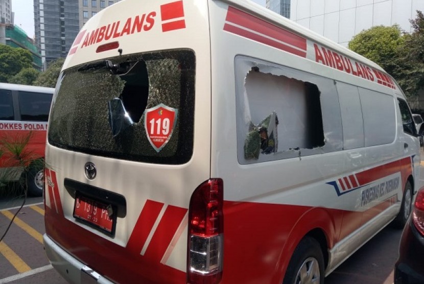Salah satu ambulans yang diamankan Polda Metro Jaya