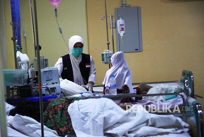 Salah satu jamaah haji risiko tinggi yang dirawat di Klinik Kesehatan Haji Indonesia (KKHI) Daker Madinah, Rabu (2/8).