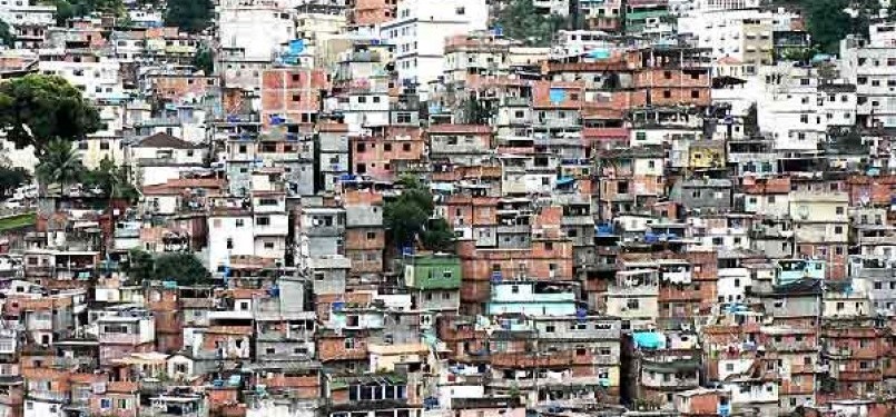 Salah satu kawasan kumuh di Rio de Janeiro, Brazil.